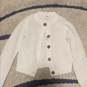 J. Crew Women's White Knit Cardigan